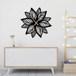 Floral silhouette wall clock