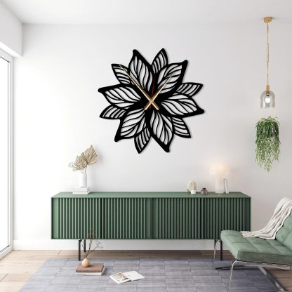 Floral silhouette wall clock - Image 2