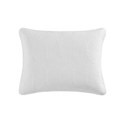 White Leaf Quilted Three-Piece Bedspread Set - Image 9