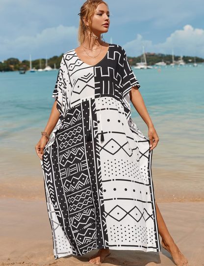 Geometric patchwork robe dress