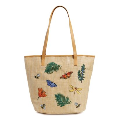 Nature print woven tote bag - Image 4