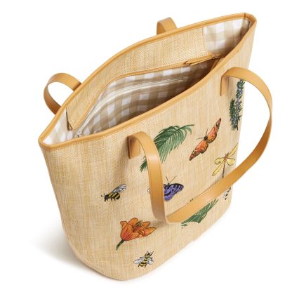 Nature print woven tote bag - Image 2