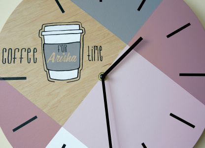 Geometric mosaic coffee theme wall clock - Image 6