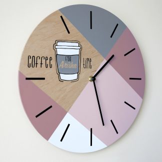 Geometric mosaic coffee theme wall clock