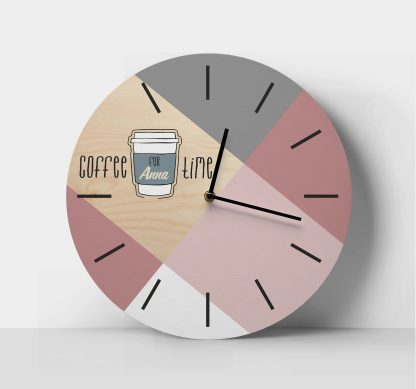 Geometric mosaic coffee theme wall clock - Image 4