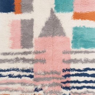Contrast color geometric handmade carpet