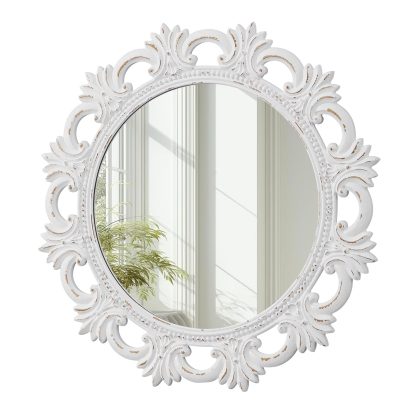 French carved round mirror - Image 4