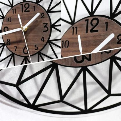 Geometric Art Wooden Wall Clock - Image 4
