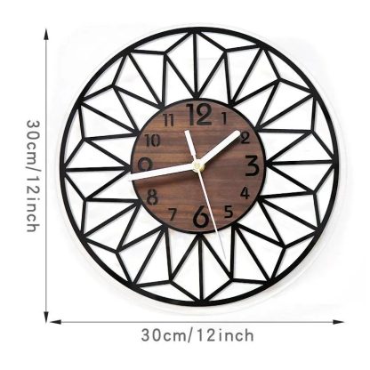 Geometric Art Wooden Wall Clock - Image 3