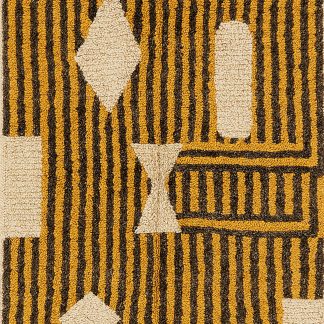 Natural wool geometric rug
