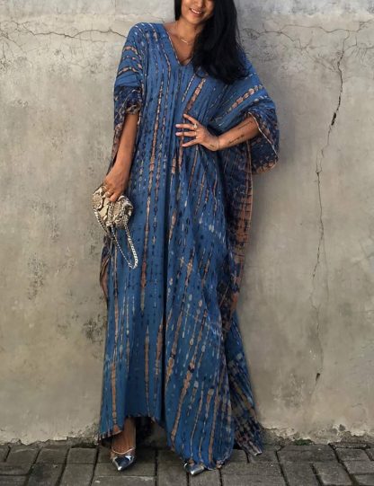 Tie-dye gradient robe dress