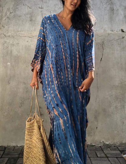 Tie-dye gradient robe dress - Image 3