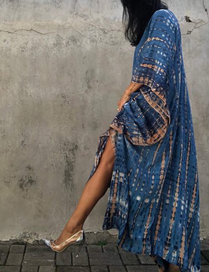Tie-dye gradient robe dress - Image 2