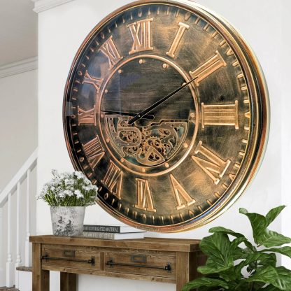 Retro copper gear wall clock - Image 5
