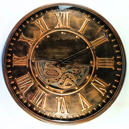 Retro copper gear wall clock - Image 3