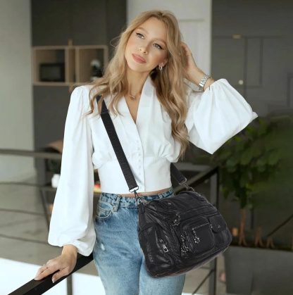 Retro multi-pocket practical women's bag - Image 2