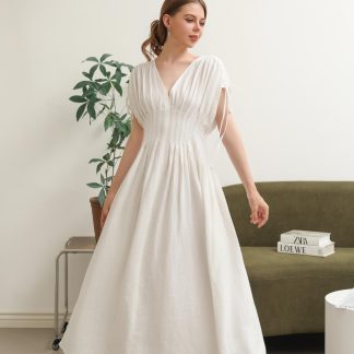 French Elegant V-Neck Waist Dress