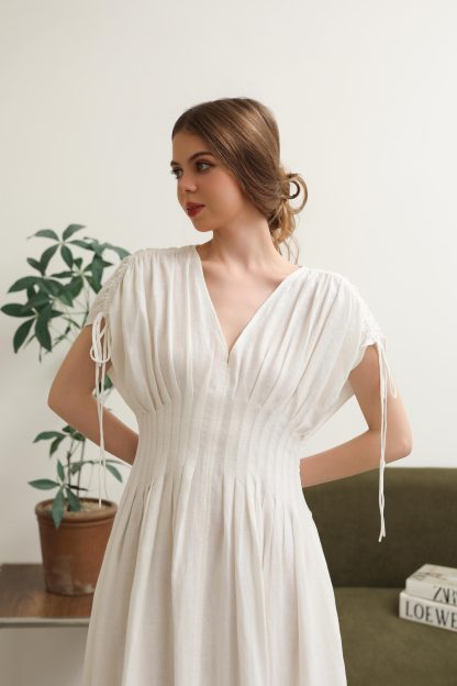 French Elegant V-Neck Waist Dress - Image 4