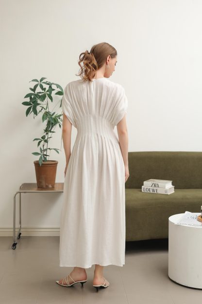 French Elegant V-Neck Waist Dress - Image 3