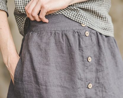 Women's Linen Button Front Midi Skirt - Image 5