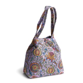 Ethnic print quilted tote bag