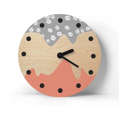 Coffee element contrasting wooden wall clock - Image 2
