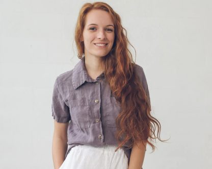Women's Linen Short Sleeve Pocket Shirt - Image 4