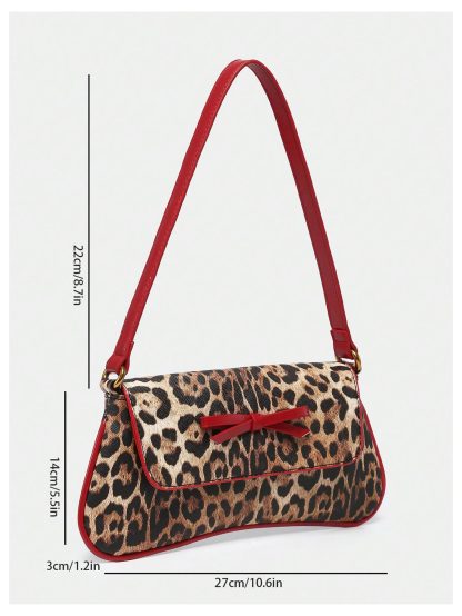 Leopard print bow underarm bag - Image 5
