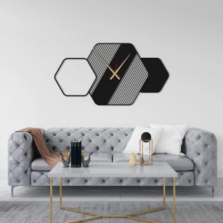 Geometric mosaic art wall clock