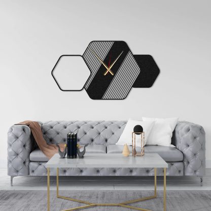 Geometric mosaic art wall clock