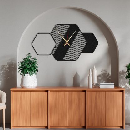 Geometric mosaic art wall clock - Image 3