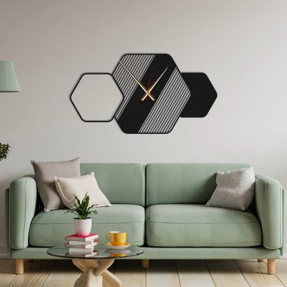 Geometric mosaic art wall clock - Image 2