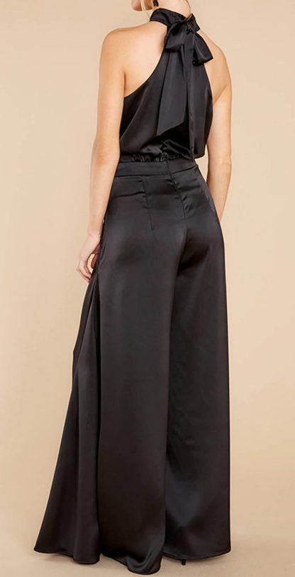 Women's satin open-back wide-leg jumpsuit - Image 4