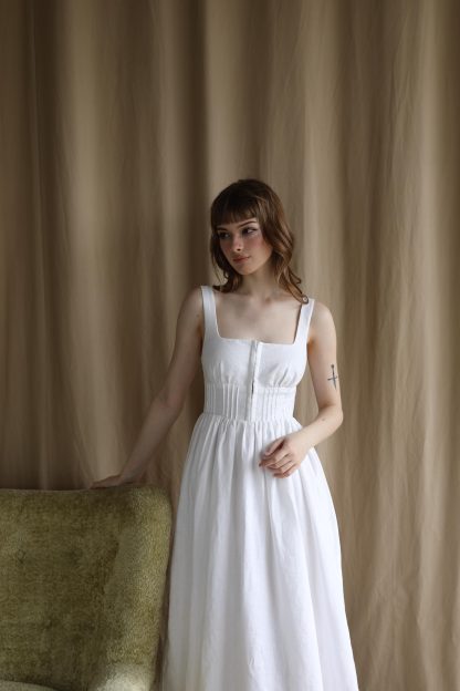 Women's midi linen dress - Image 7