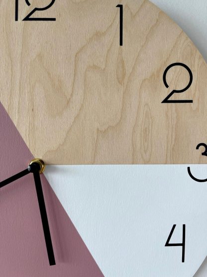 Three-color wooden wall clock - Image 5