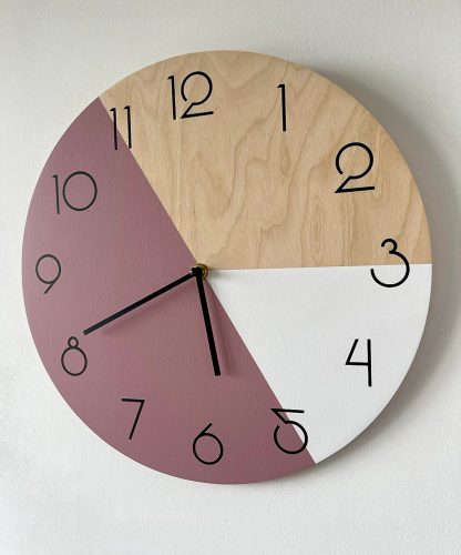 Three-color wooden wall clock - Image 3