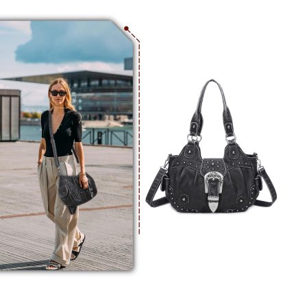 Western cowboy style rivet women's bag - Image 2