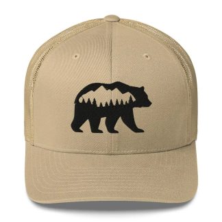 Bear shadow mountain embroidered mesh hat