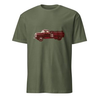 Vintage Fire Truck Print T-Shirt