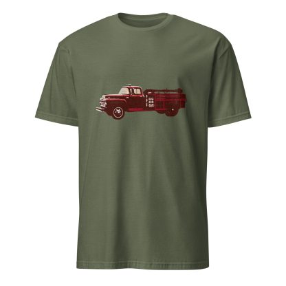 Vintage Fire Truck Print T-Shirt