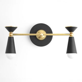 Modern geometric style double head wall lamp