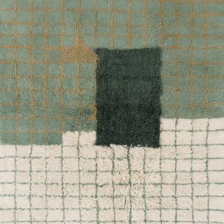 Contrast color plaid handmade carpet