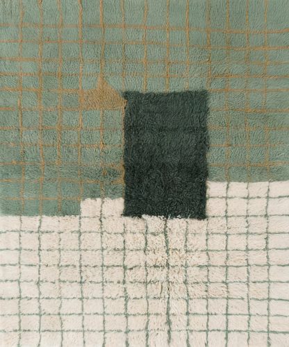 Contrast color plaid handmade carpet