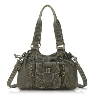 Vintage distressed motorcycle style handbag