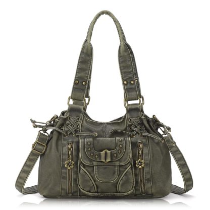 Vintage distressed motorcycle style handbag