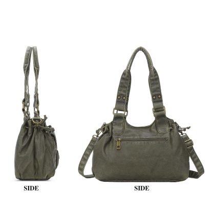Vintage distressed motorcycle style handbag - Image 3