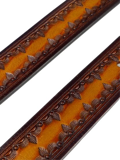Gradient carved cowhide belt - Image 3
