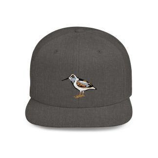 Bird embroidered flat-brim baseball cap