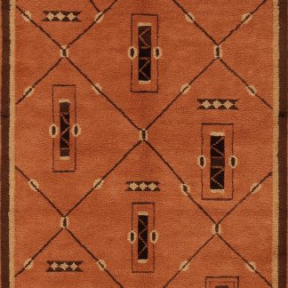 Terracotta Brown Wool Rug