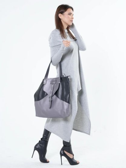 Contrast color panel tote bag - Image 5